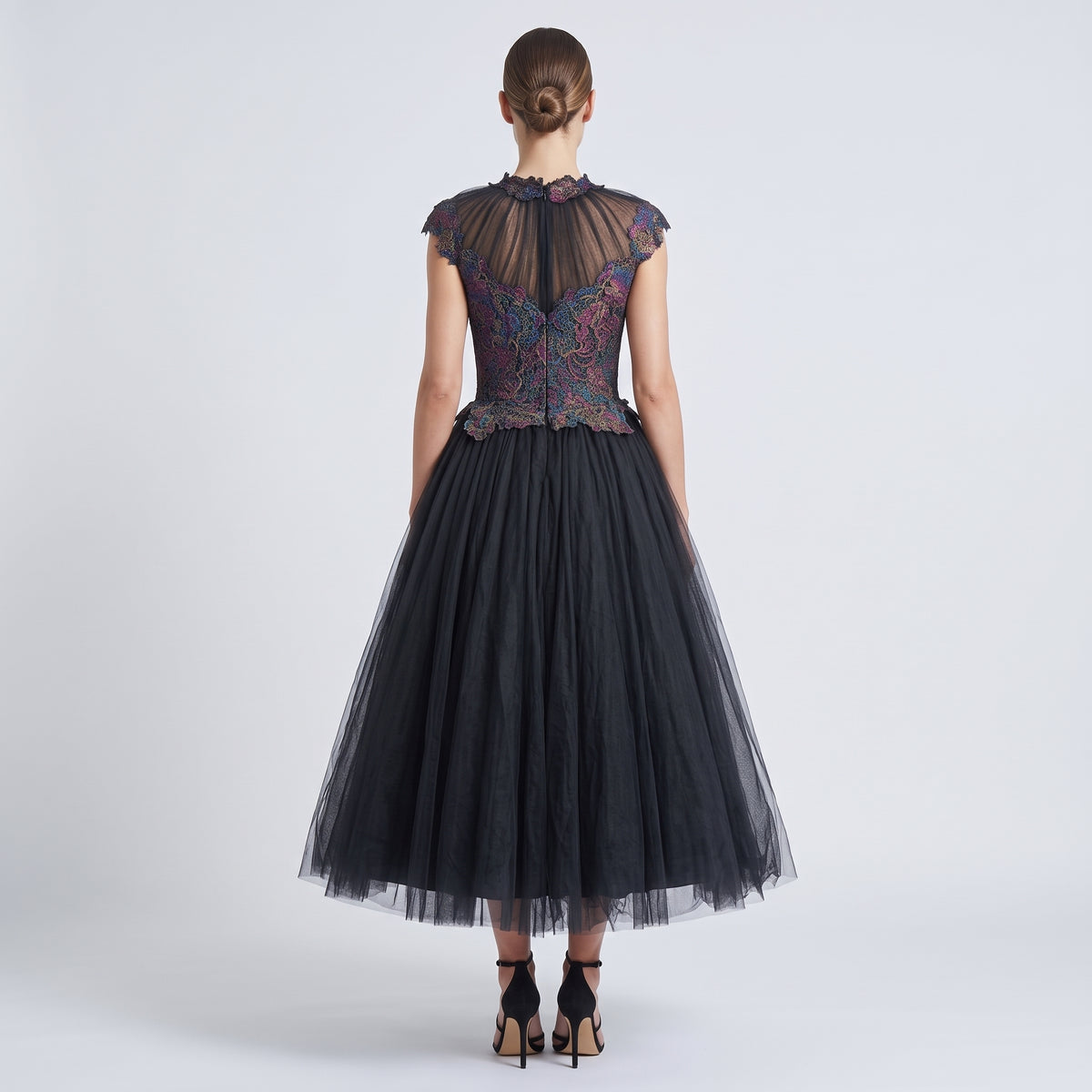 Embroidered Tulle Ball Gown