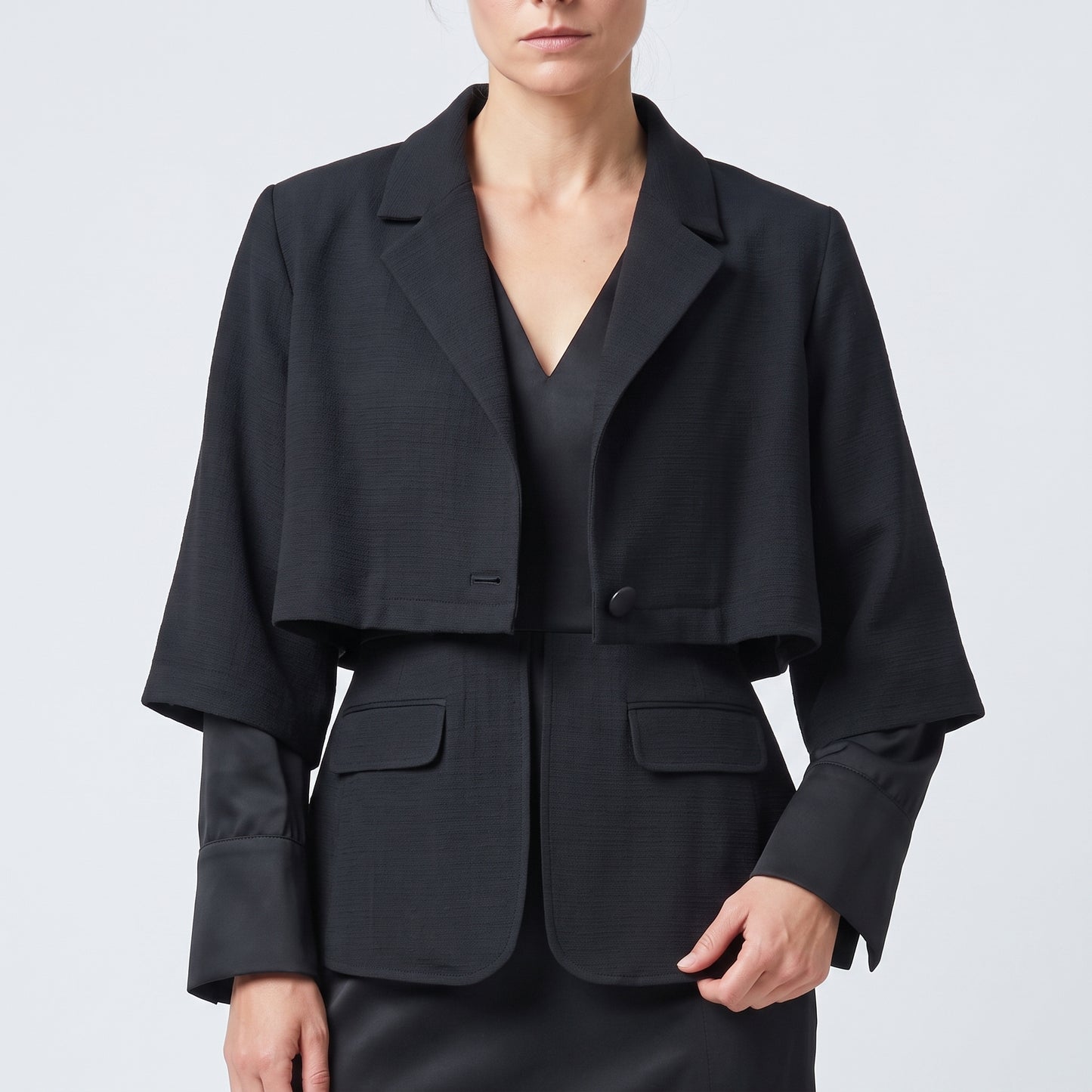 Structured Cropped Blazer Dress