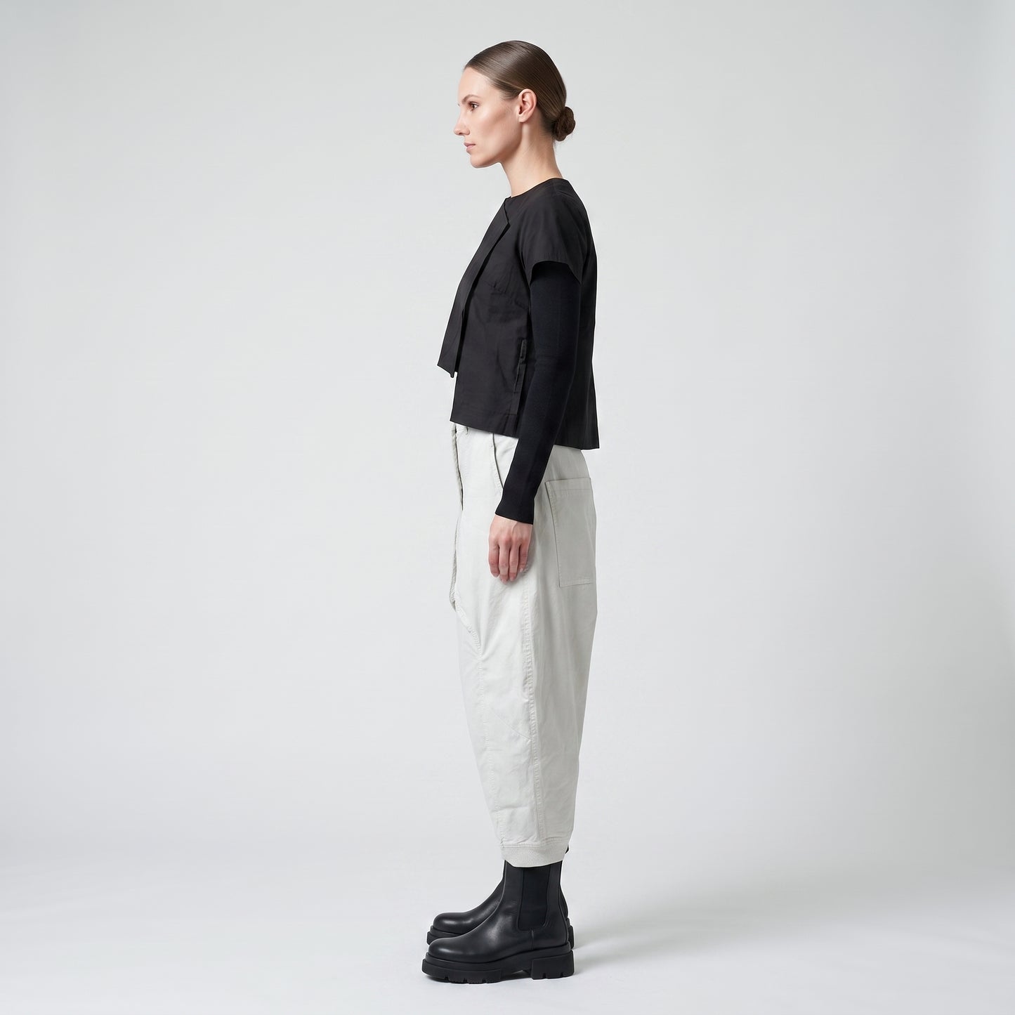 Relaxed Cotton Drop-Crotch Trousers