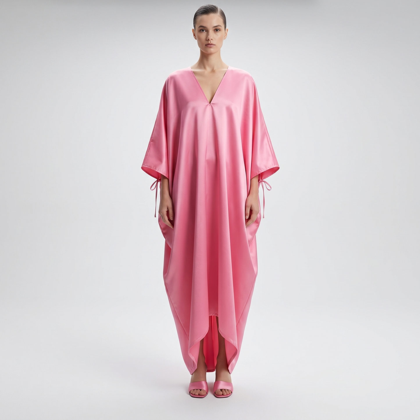 Pink Silk Kaftan Dress