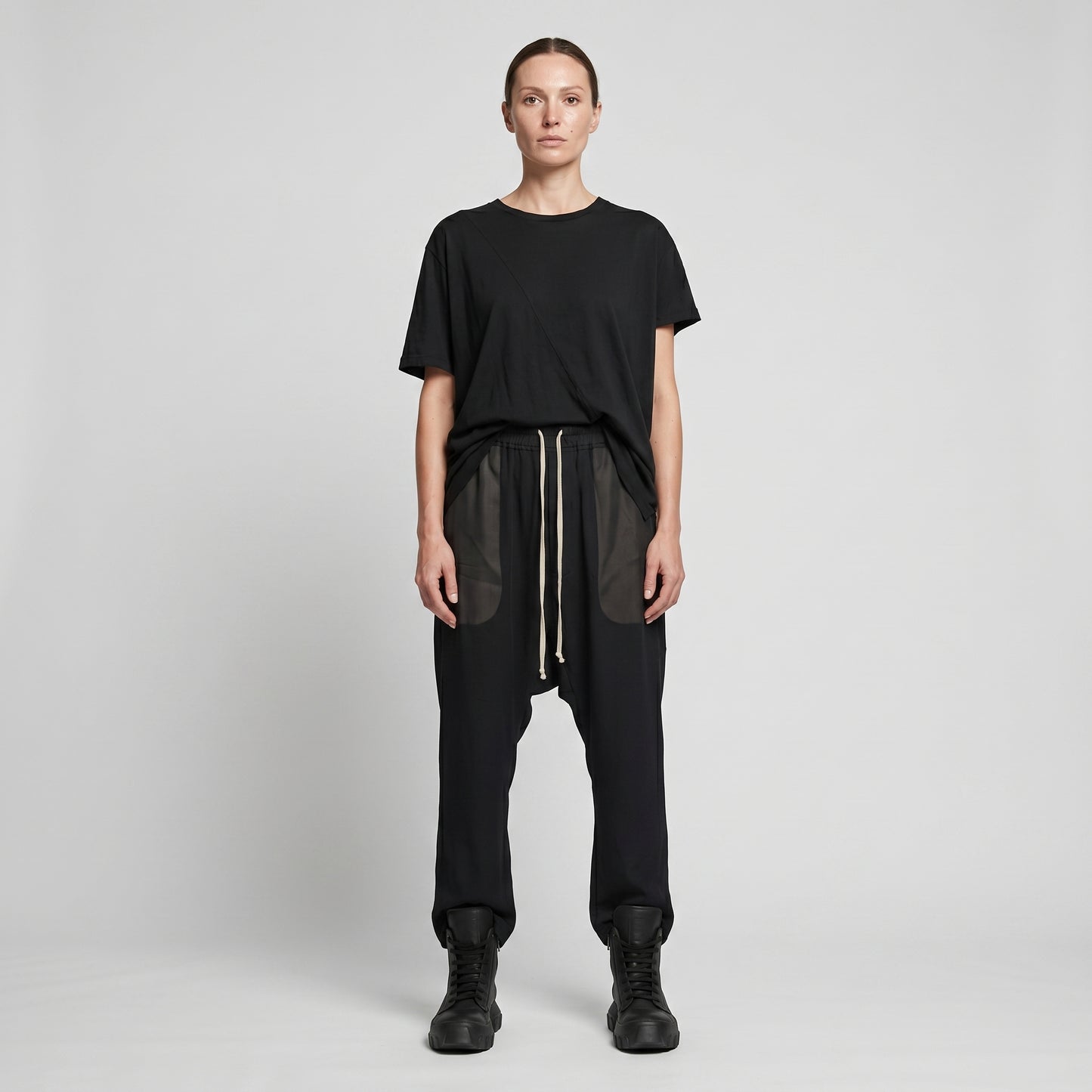 Drop Crotch Drawstring Trousers