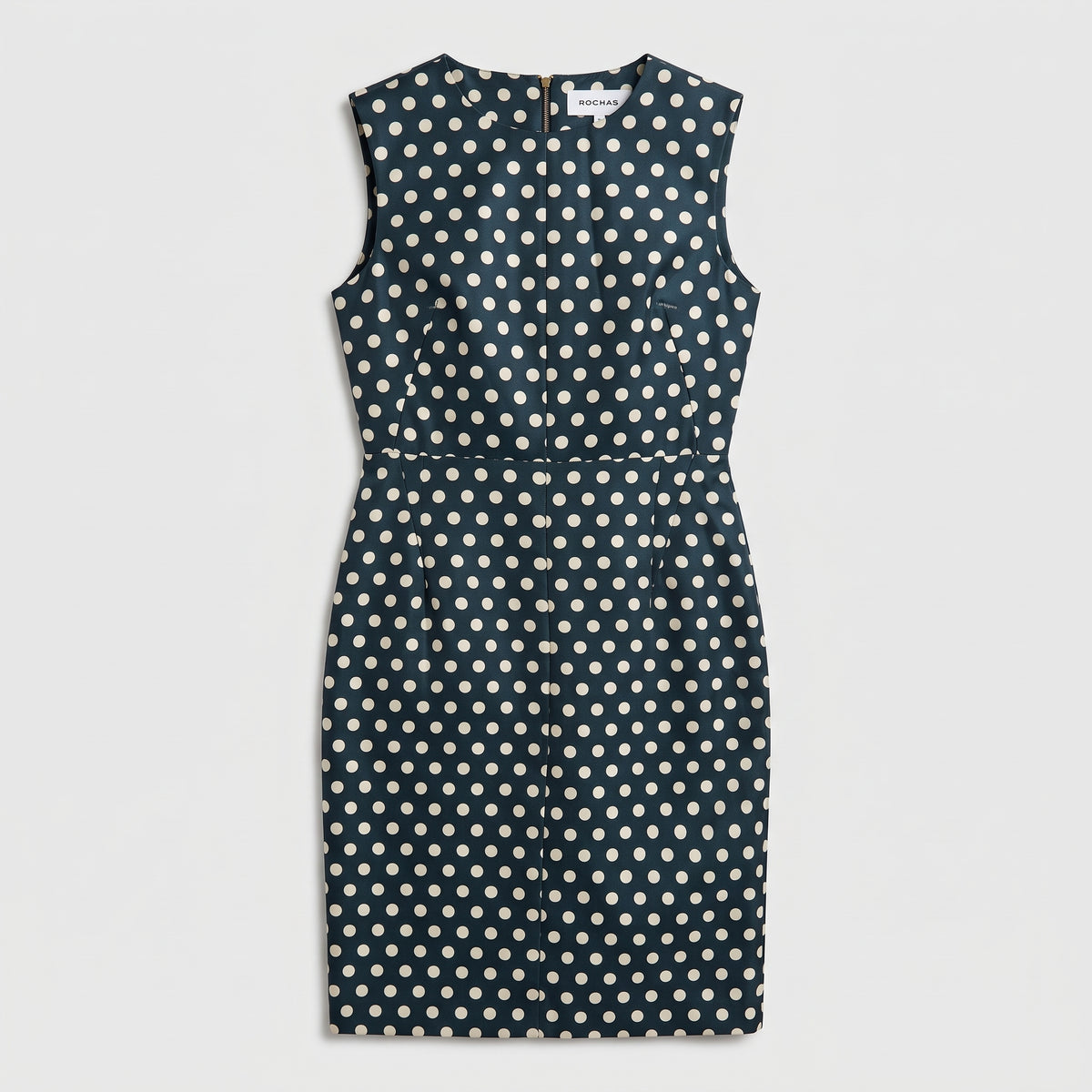 Polka Dot Sleeveless Sheath Dress