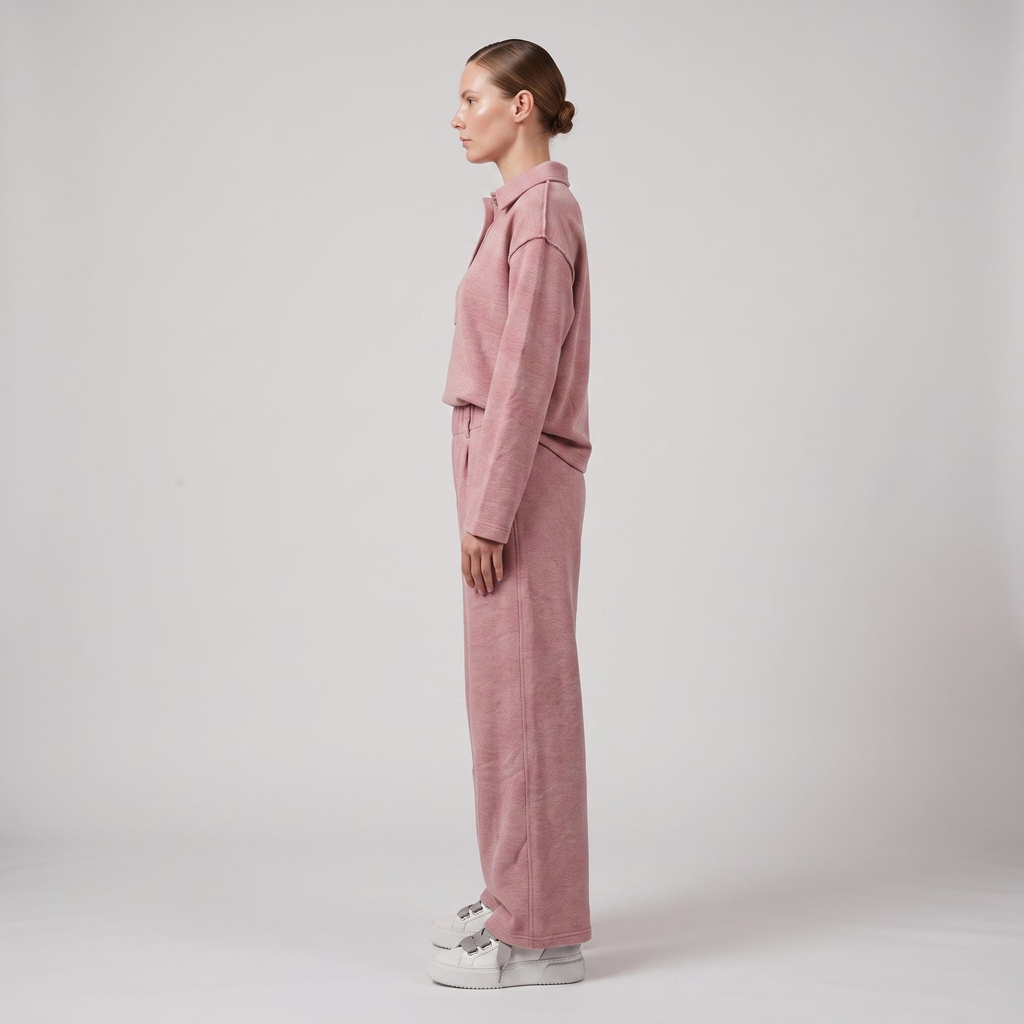 Raw Edge Long Sleeve Polo