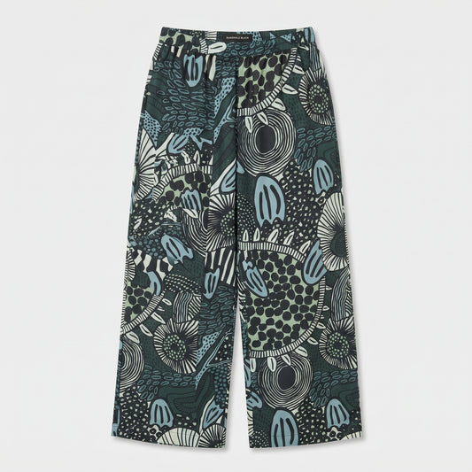 Abstract Print Wide Leg Trousers
