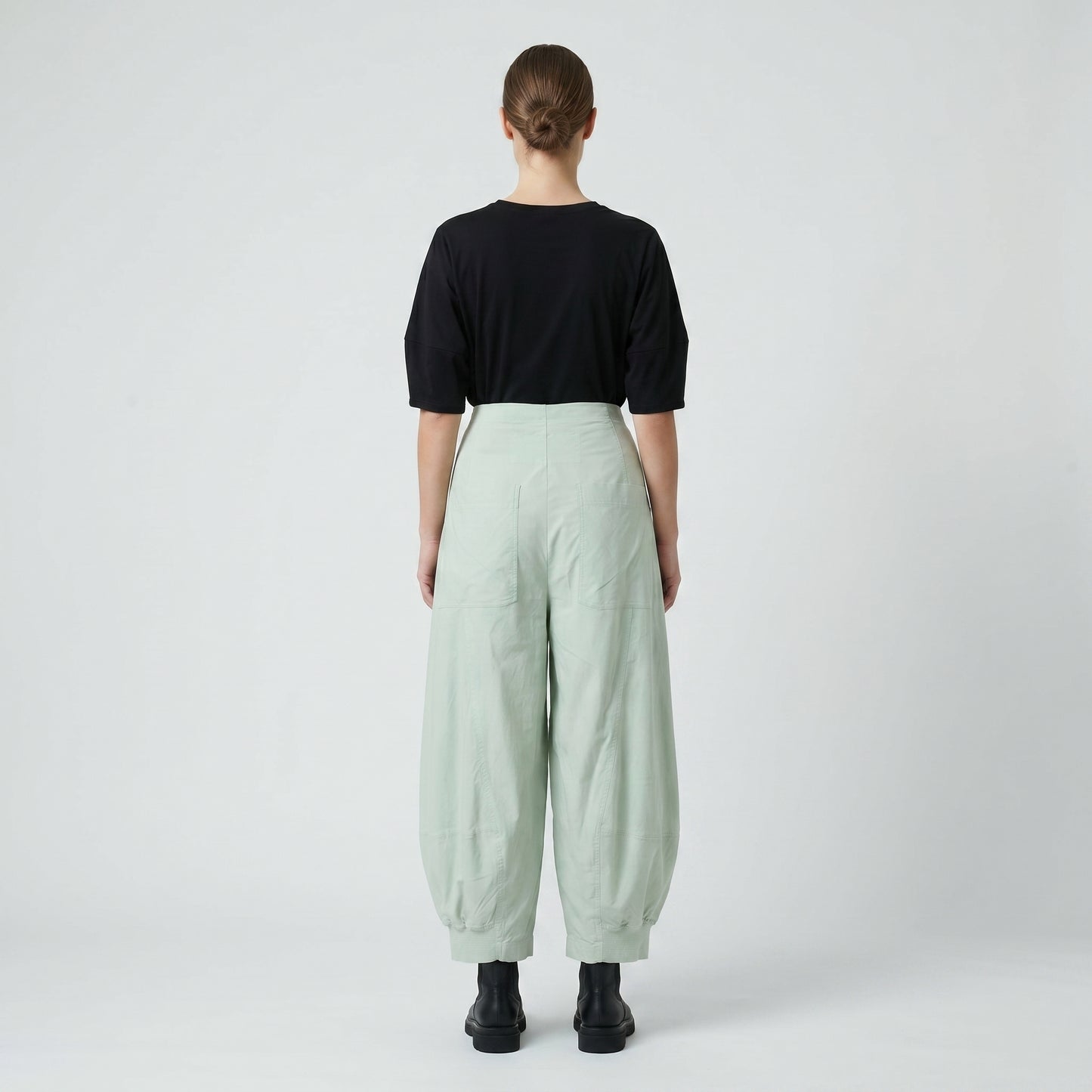 Sage Green Balloon Leg Trousers