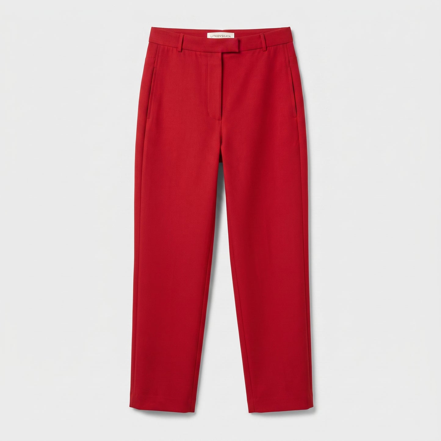 Tailored High-Waist Slim Trousers