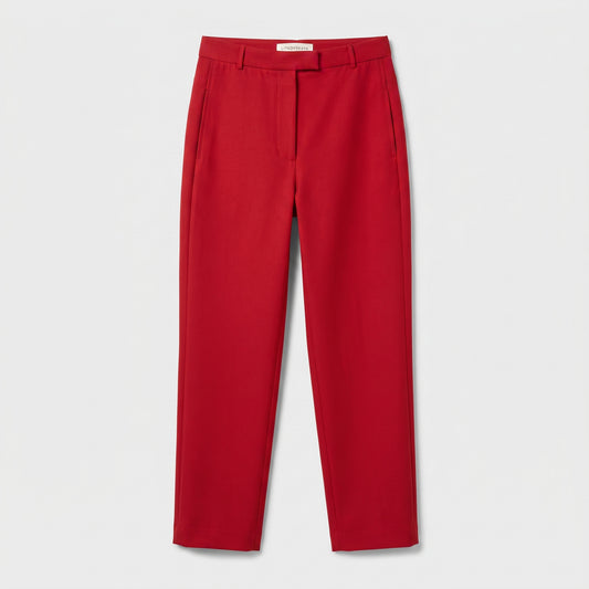 Tailored High-Waist Slim Trousers