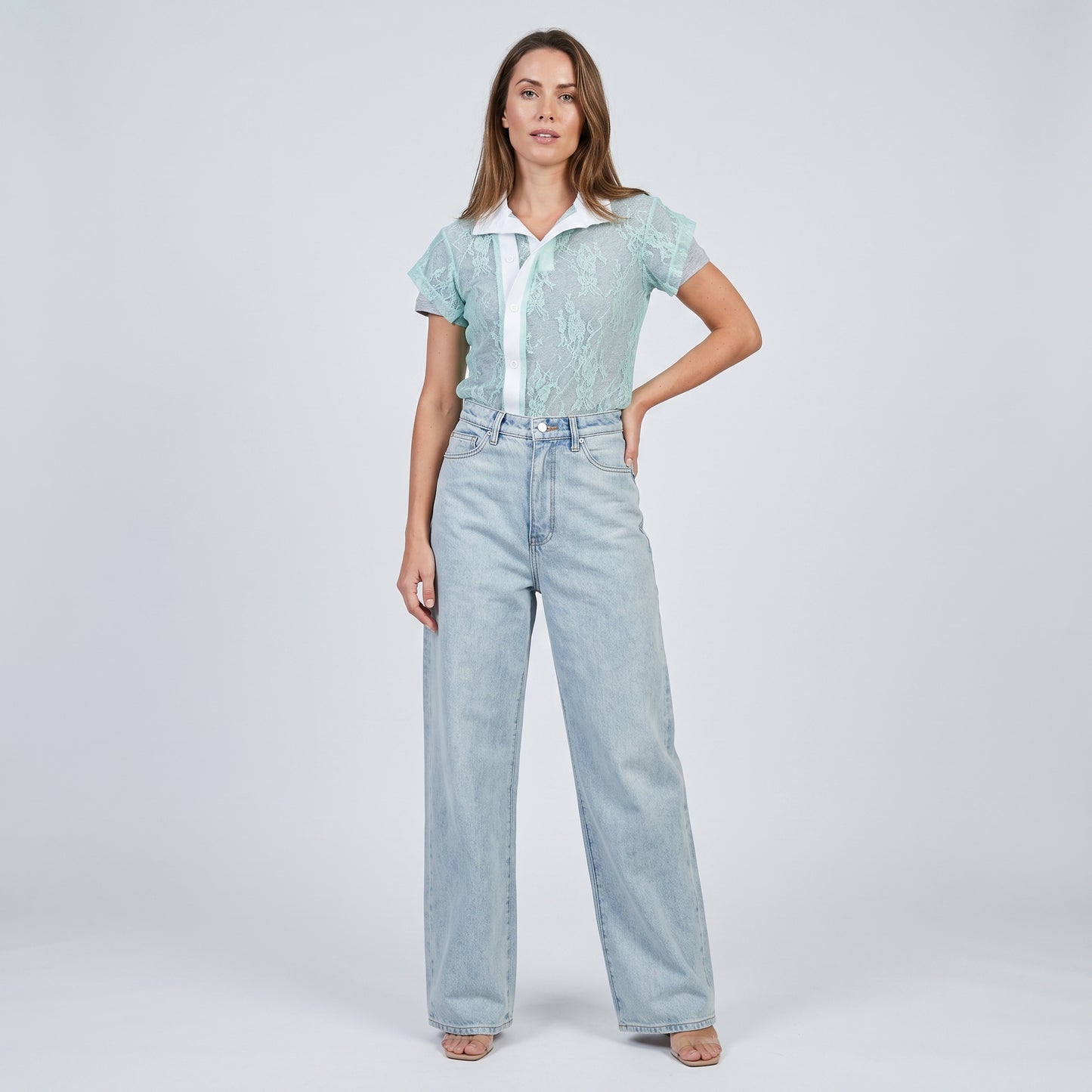 Light Wash Wide Leg Jeans
