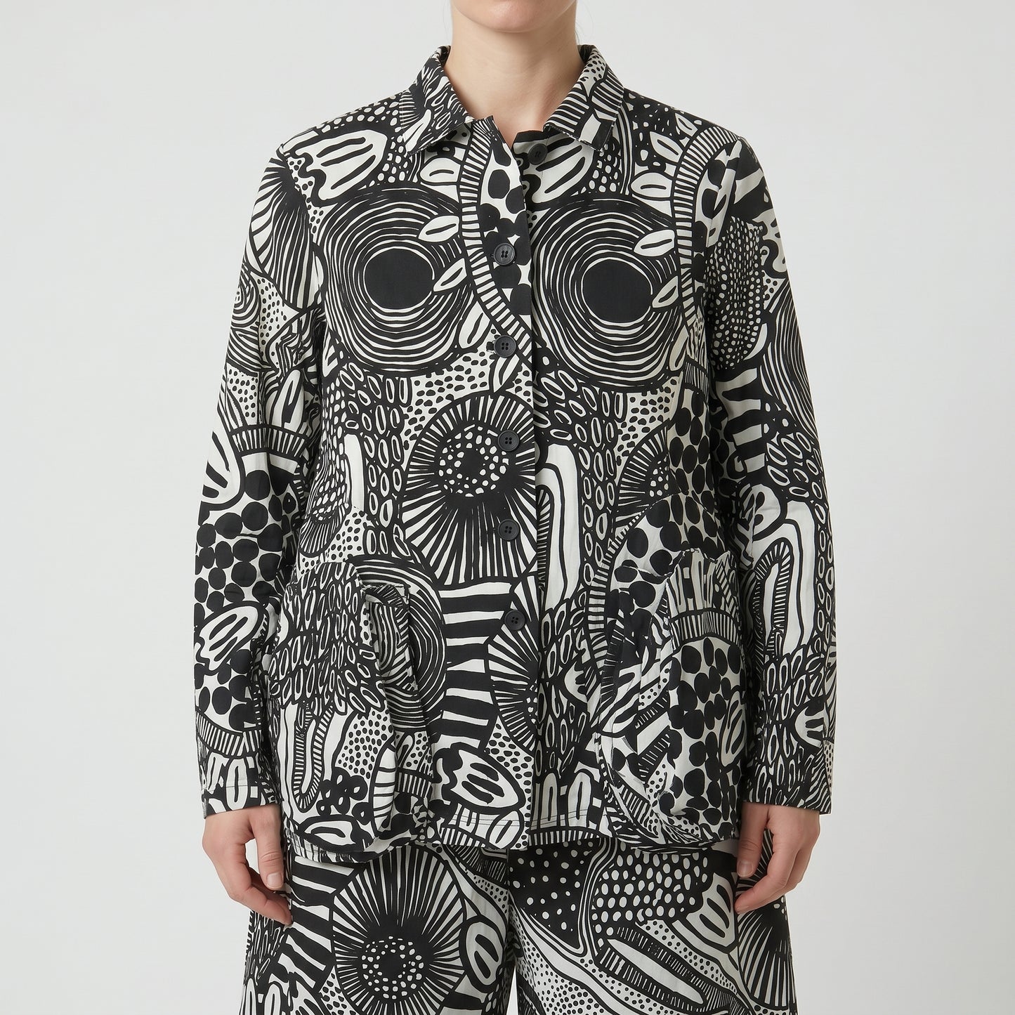 Monochrome Graphic Print Jacket