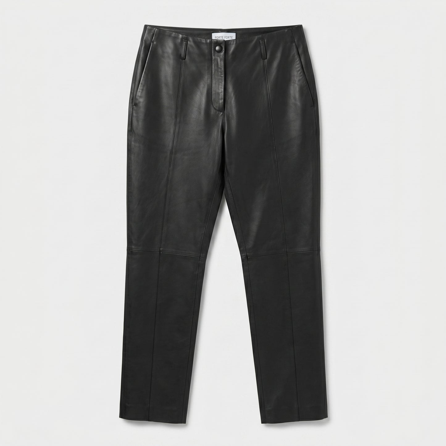 Sleek Paneled Leather Trousers