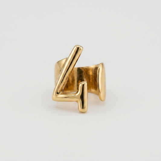 Sculptural Gold Number Ring