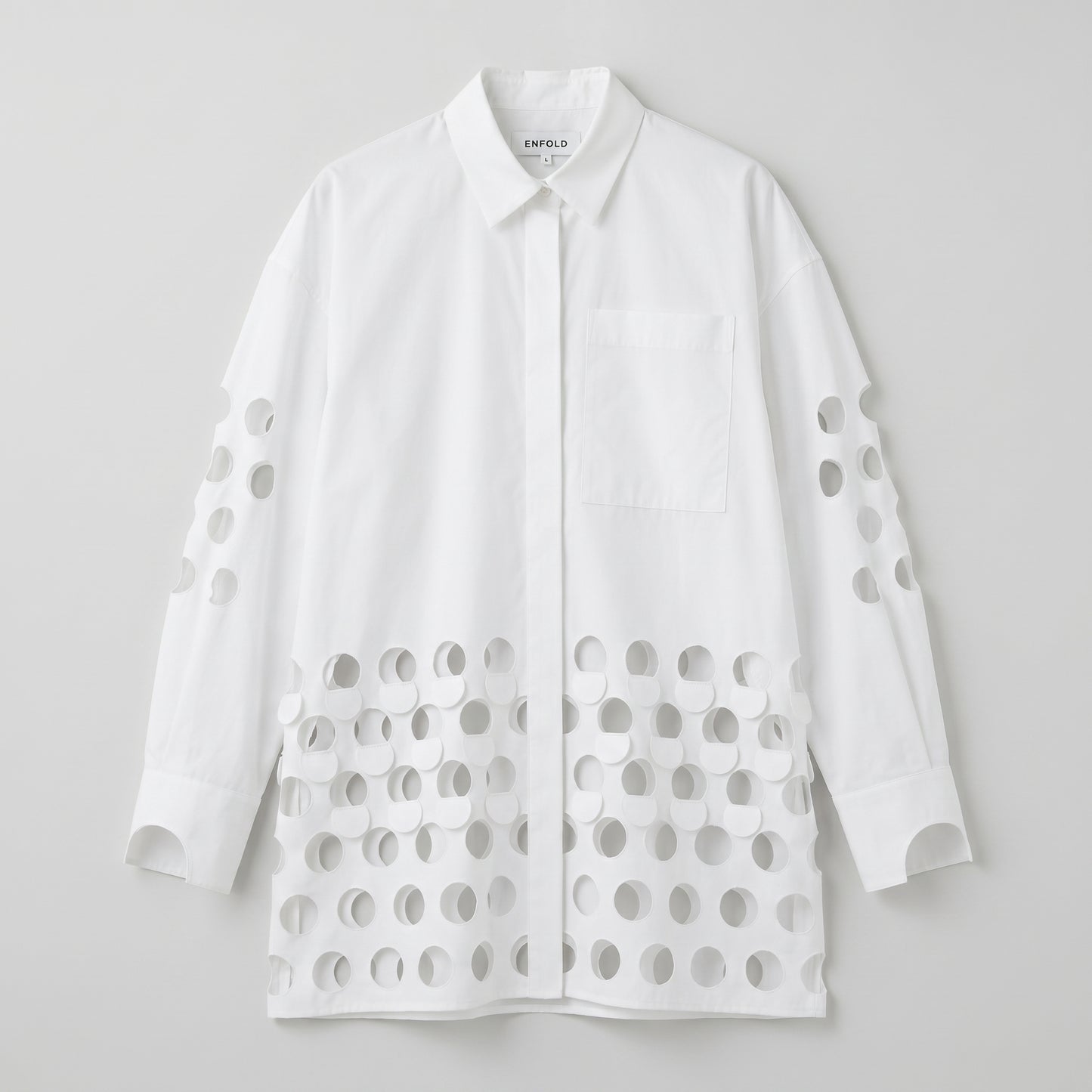 Cutout Detail Cotton Poplin Shirt