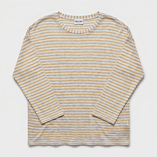Relaxed Striped Cotton Long-Sleeve Top