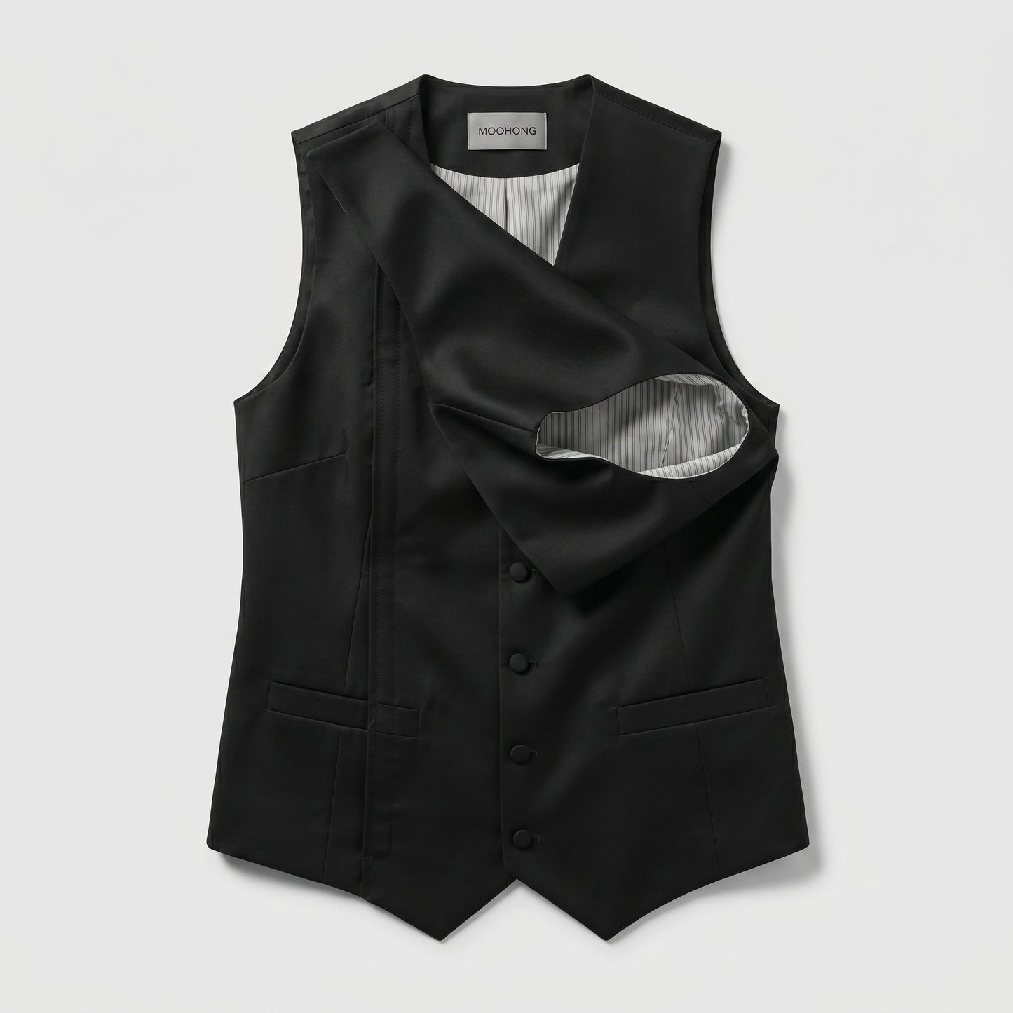 Asymmetric Tailored Layered Vest