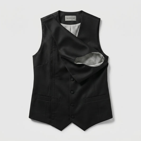 Asymmetric Tailored Layered Vest