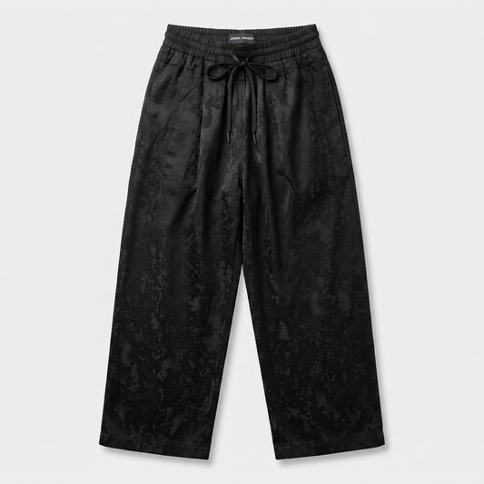 Textured Drawstring Relaxed Trousers