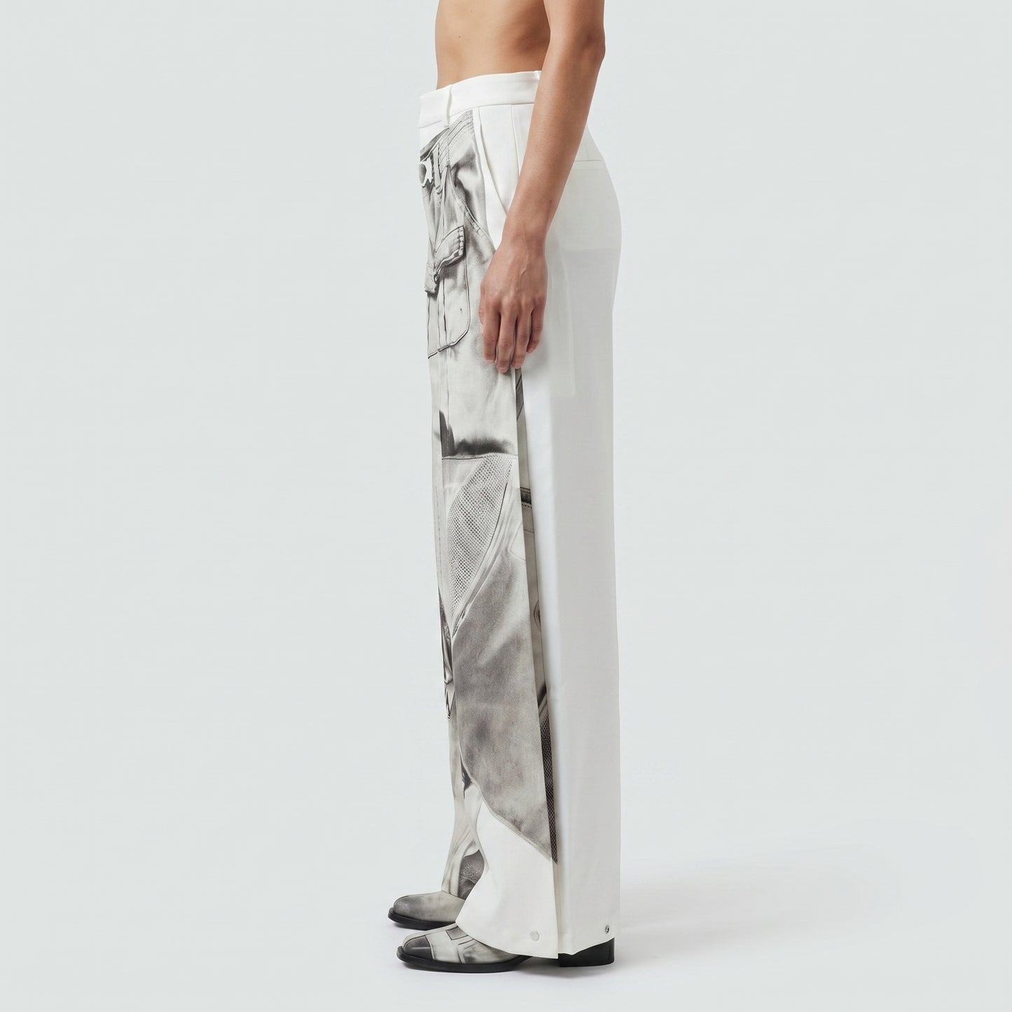 Trompe L'oeil Graphic Cargo Trousers