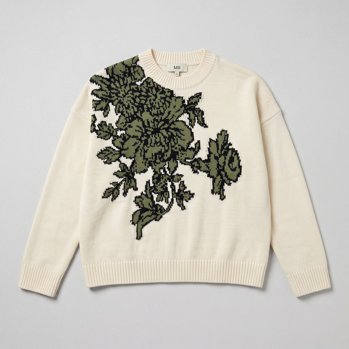 Floral Intarsia Knit Sweater