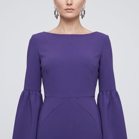 Elegant Bell-Sleeve Sheath Dress
