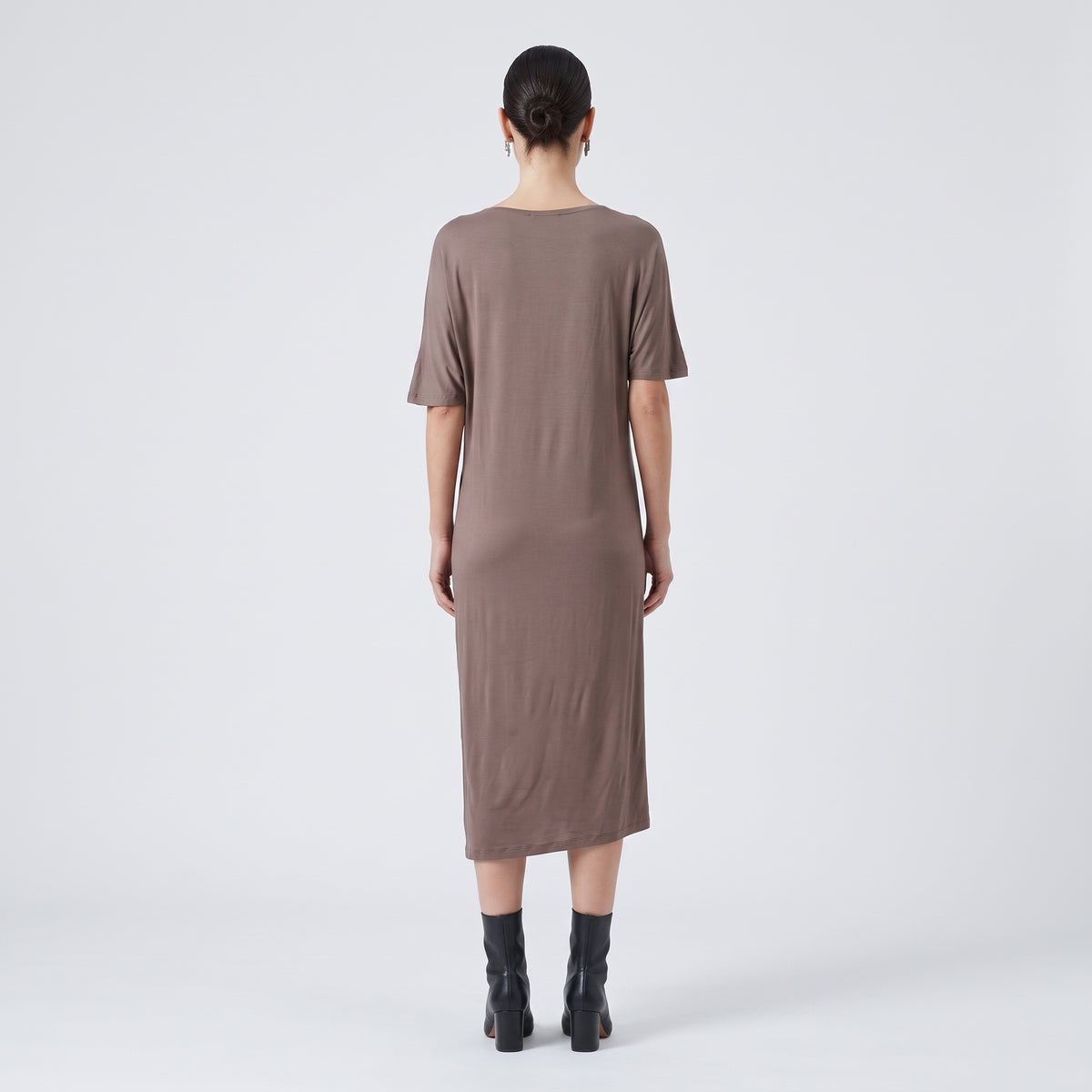 Draped Asymmetric Jersey Dress