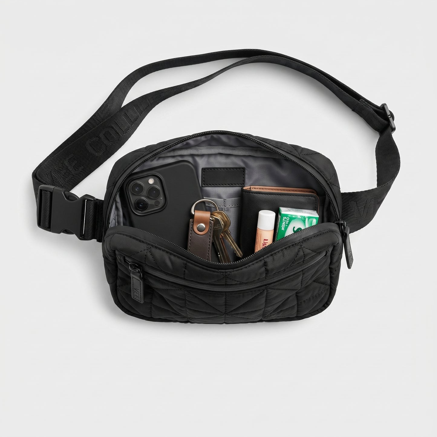 Quilted Technical Fabric Belt Bag
