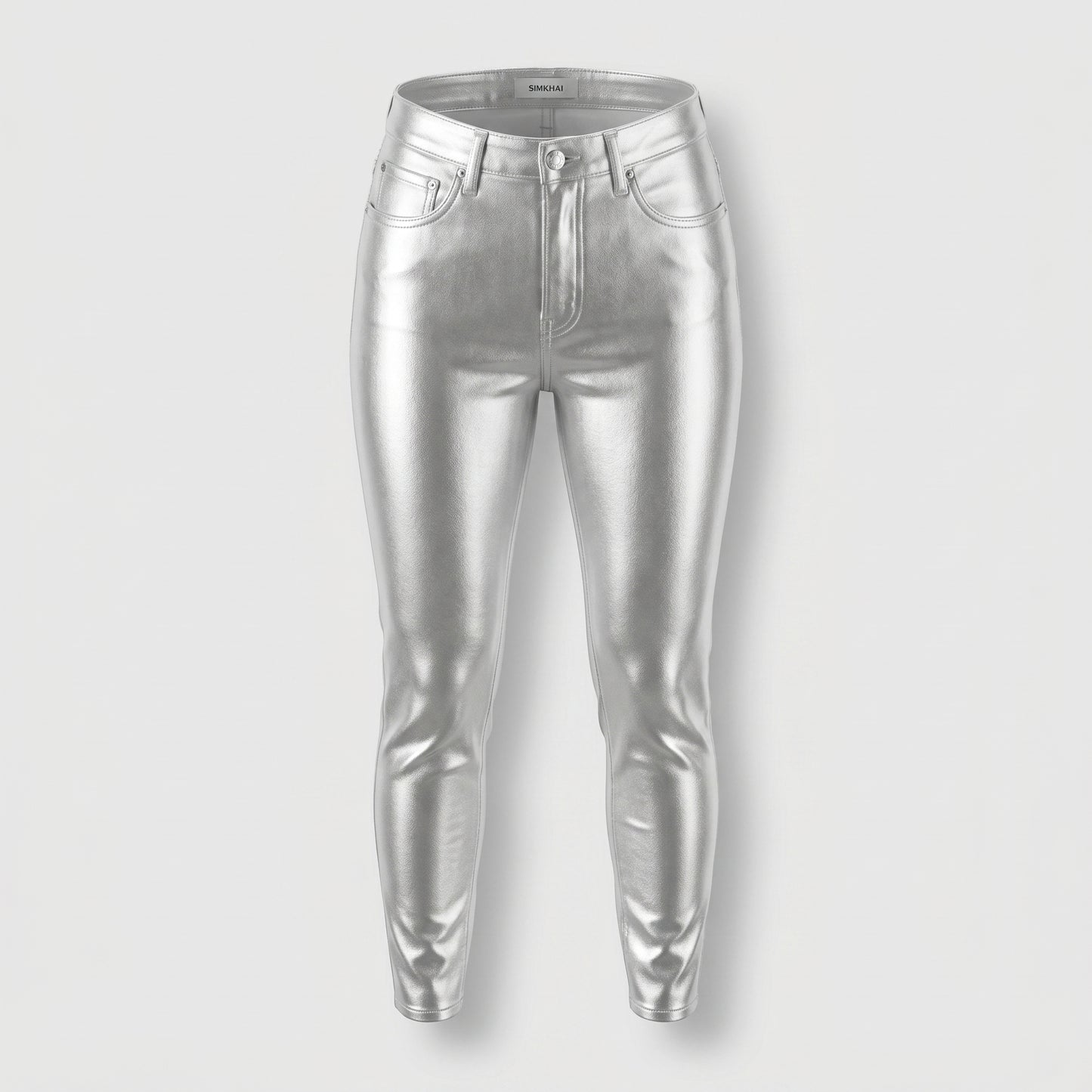 Metallic High-Rise Skinny Jeans