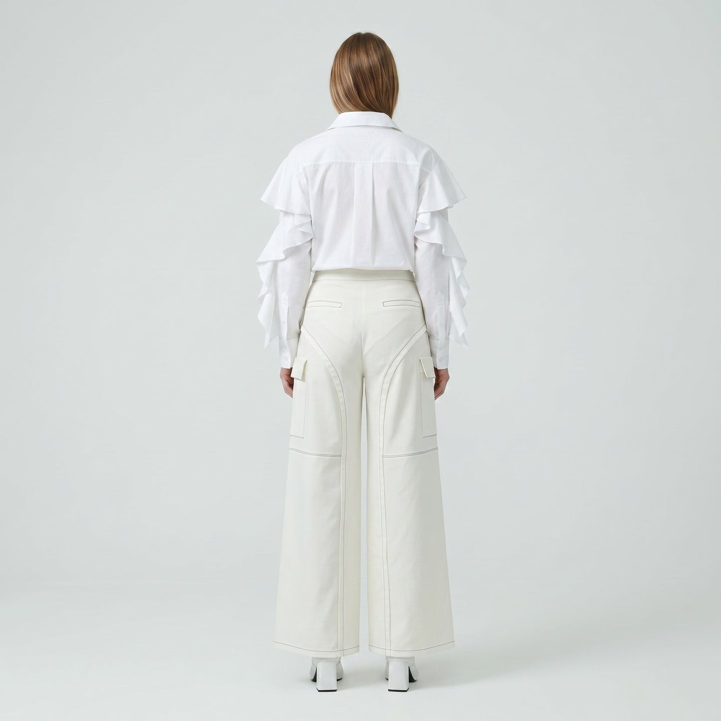 Contrast Stitch Cargo Pants