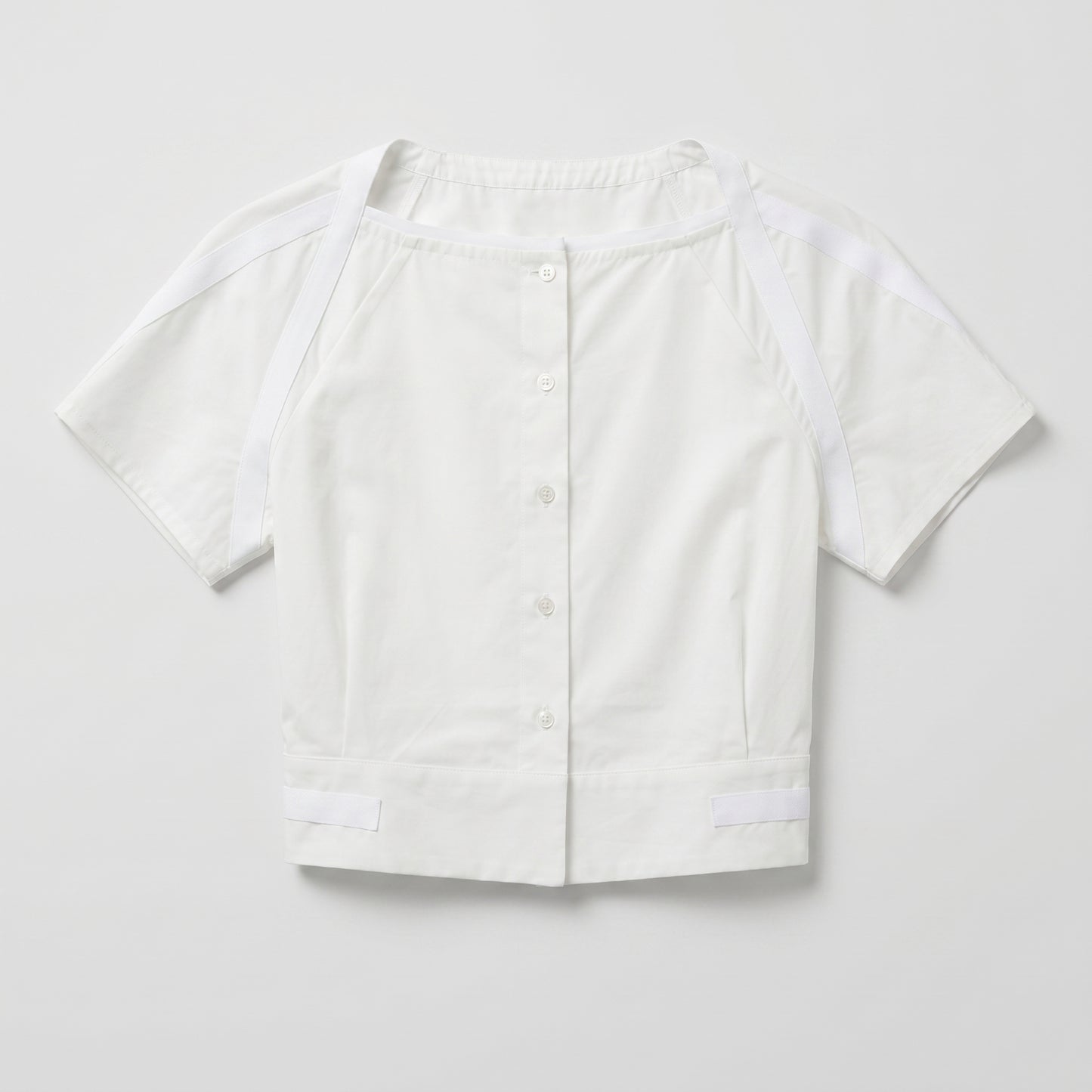Minimalist White Buttoned Cropped Top