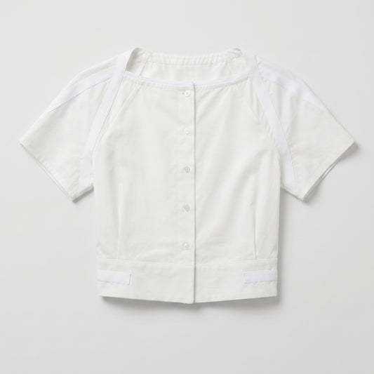 Minimalist White Buttoned Cropped Top