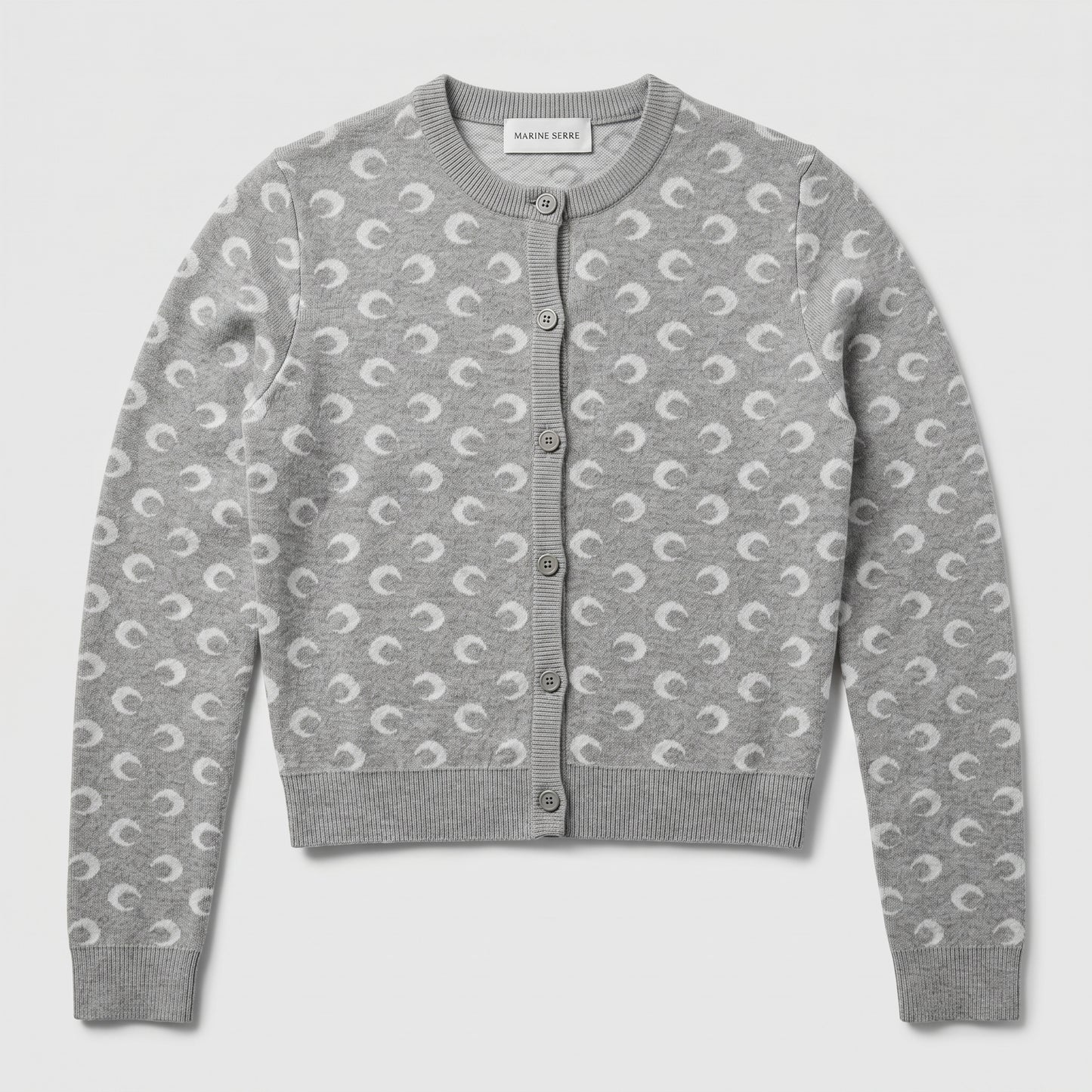 Iconic Moon Pattern Wool Cardigan