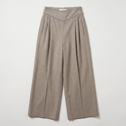 Frayed Waist Wide Leg Trousers