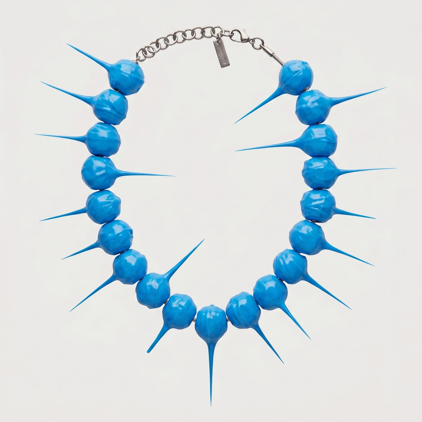 Vibrant Spiked Resin Statement Necklace