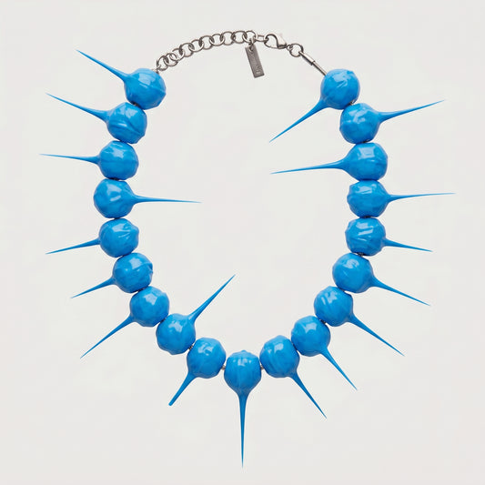 Vibrant Spiked Resin Statement Necklace