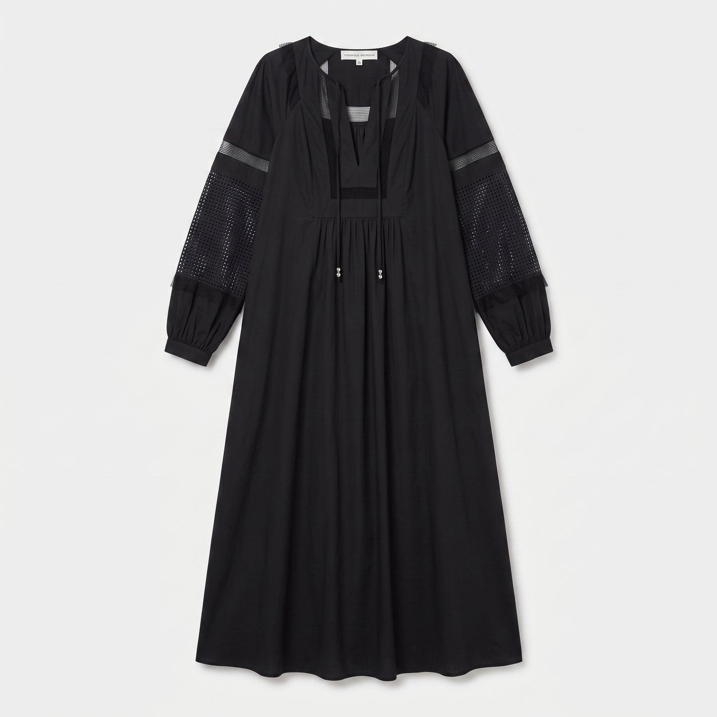 Elegant Black Embroidered Maxi Dress