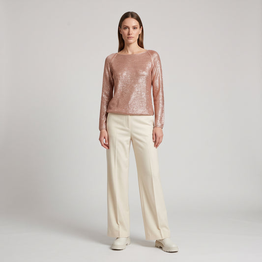 Metallic Shimmer Long Sleeve Top