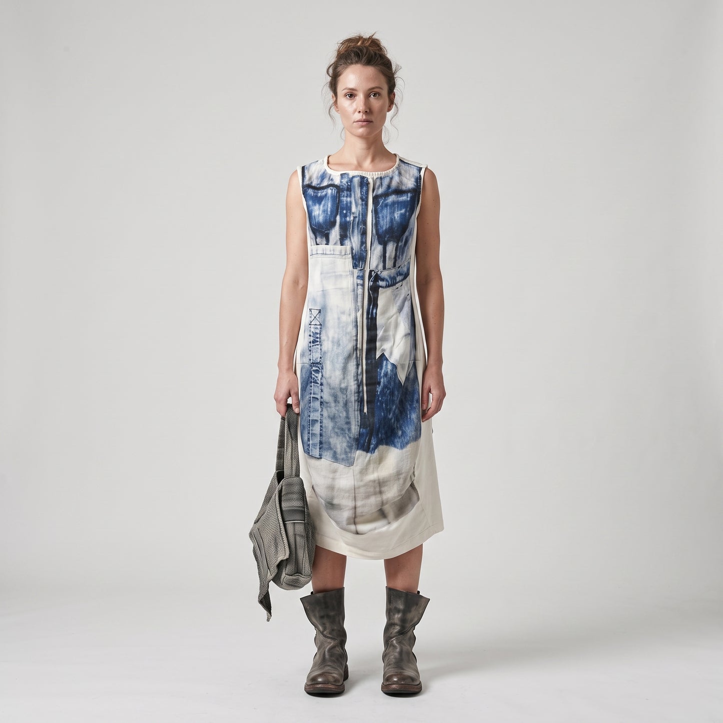 Abstract Printed Cotton Shift Dress