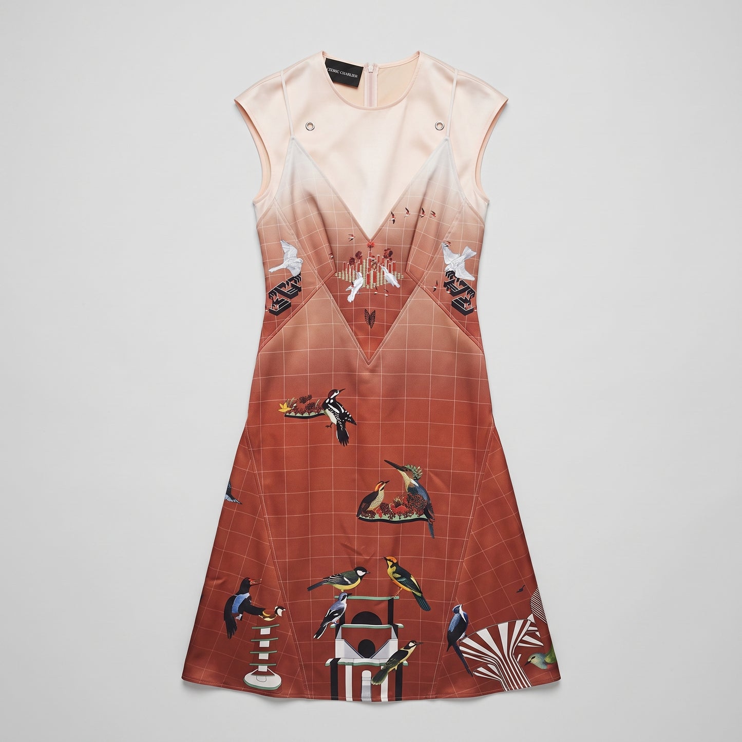 Graphic Print Ombre Midi Dress