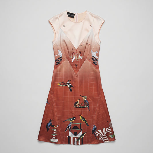 Graphic Print Ombre Midi Dress