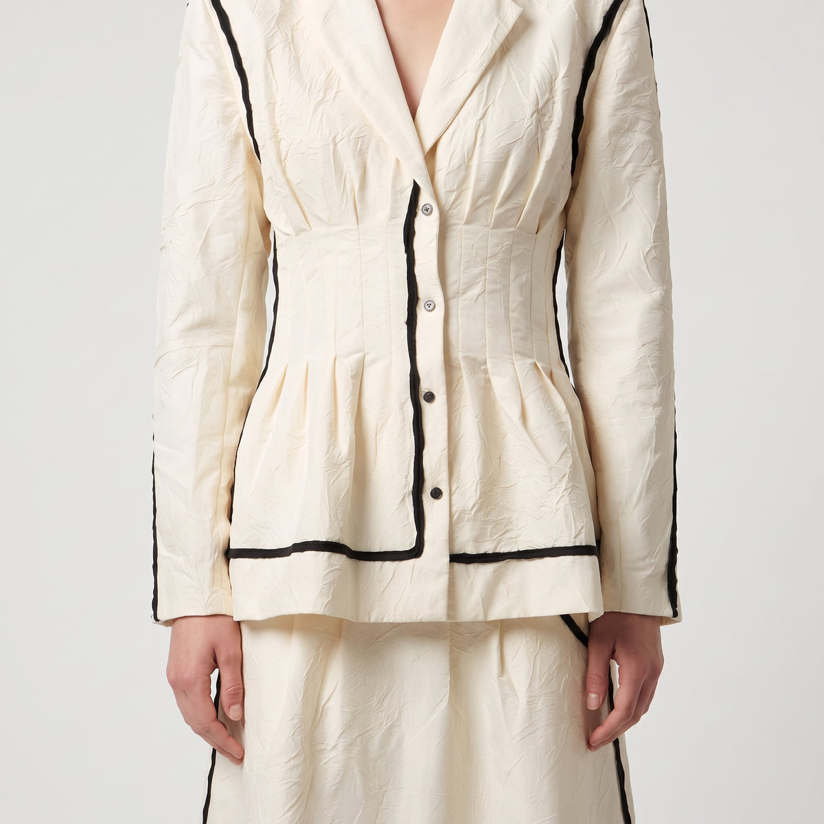 Textured Tailored Contrast Blazer