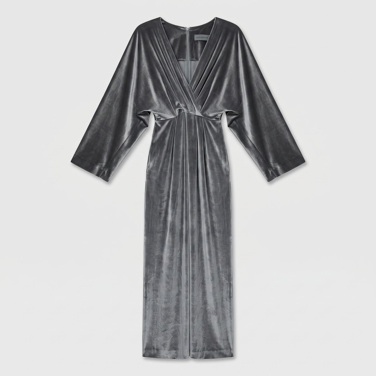 Draped Velvet V-Neck Gown