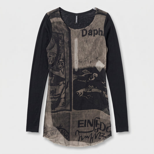 Graphic Print Long Sleeve Top