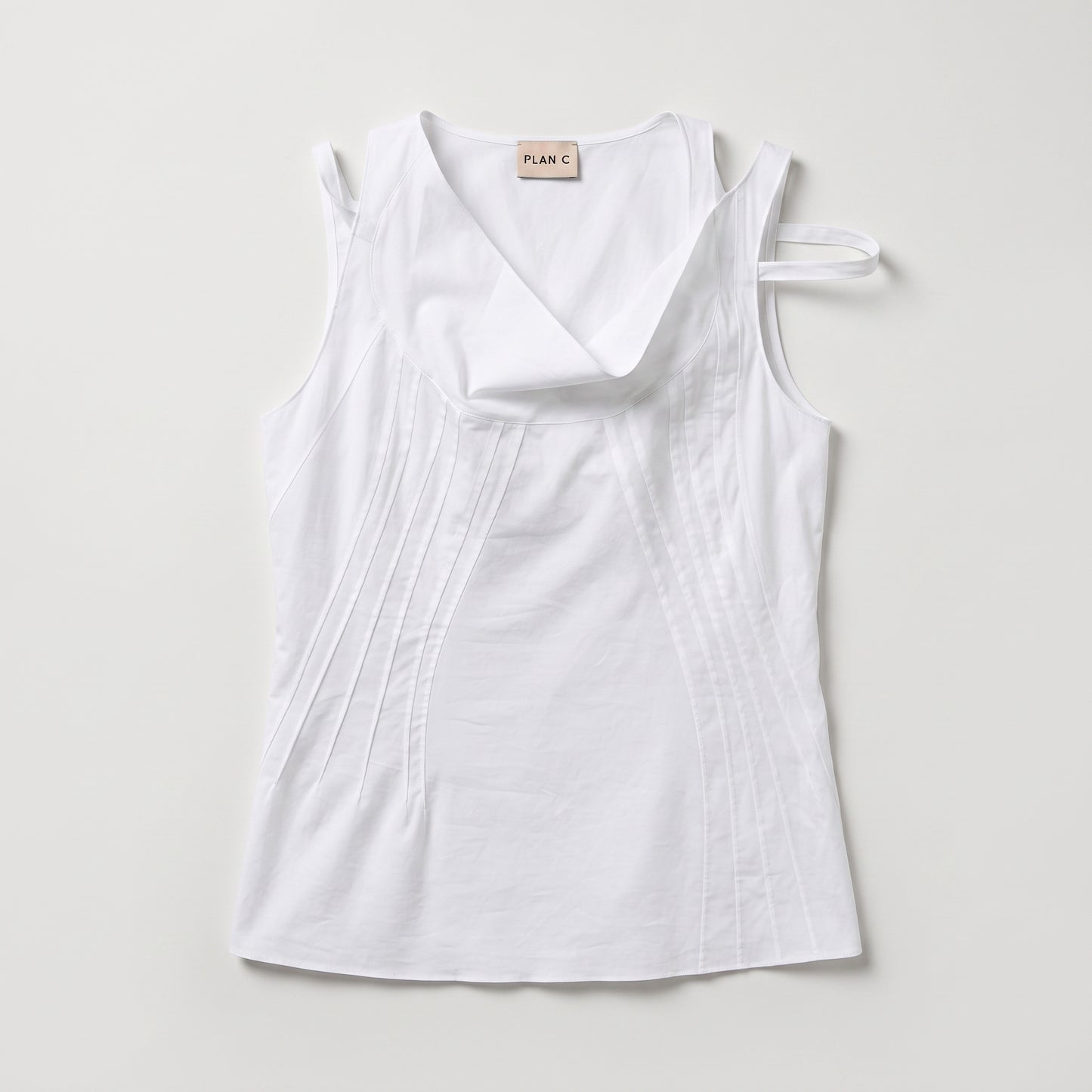 Architectural Cowl Neck Sleeveless Top