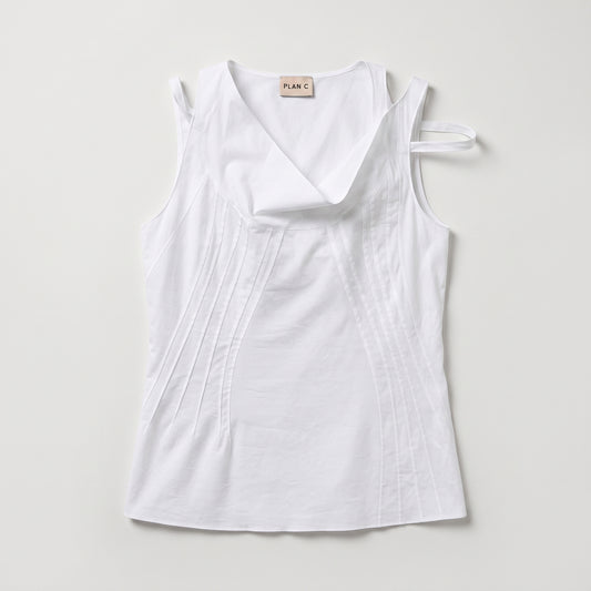 Architectural Cowl Neck Sleeveless Top