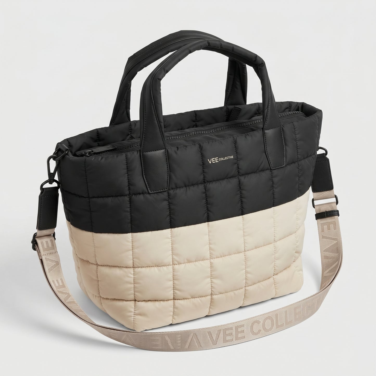 Quilted Two-Tone Everyday Tote
