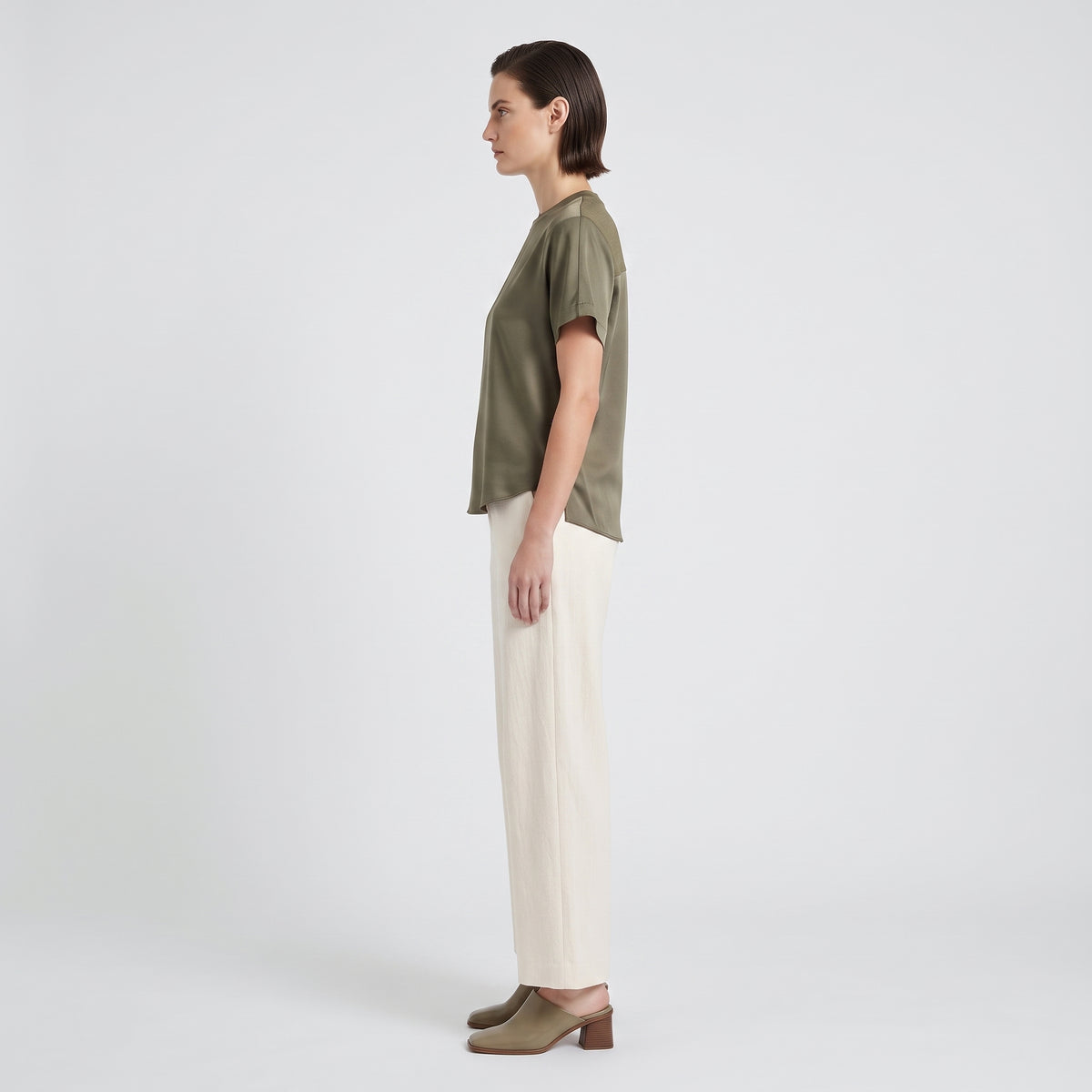 Minimalist Olive Crewneck Tee