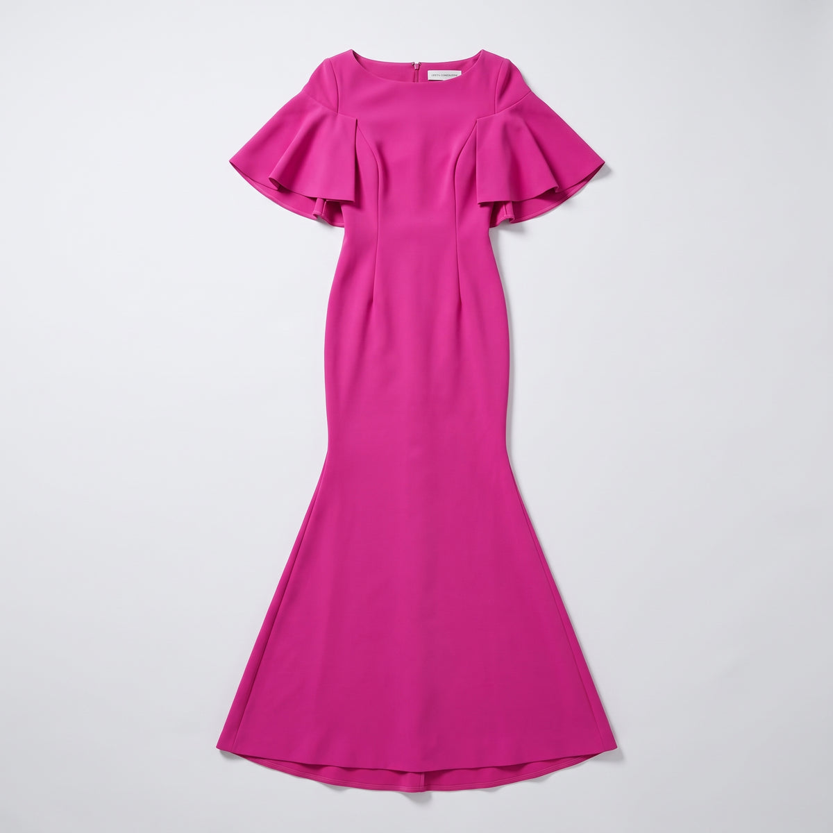 Fuchsia Flared Sleeve Evening Gown
