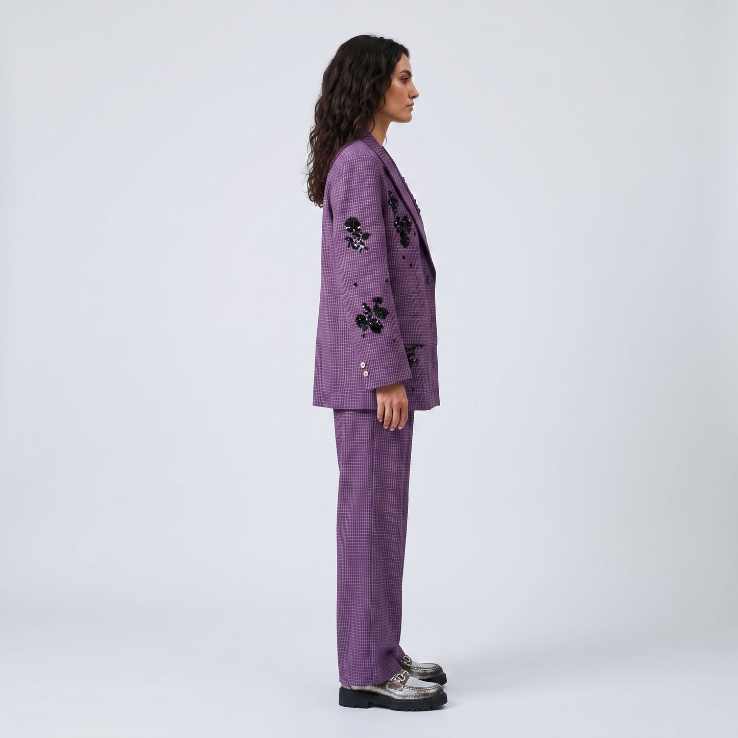 Check Pattern Tailored Trousers