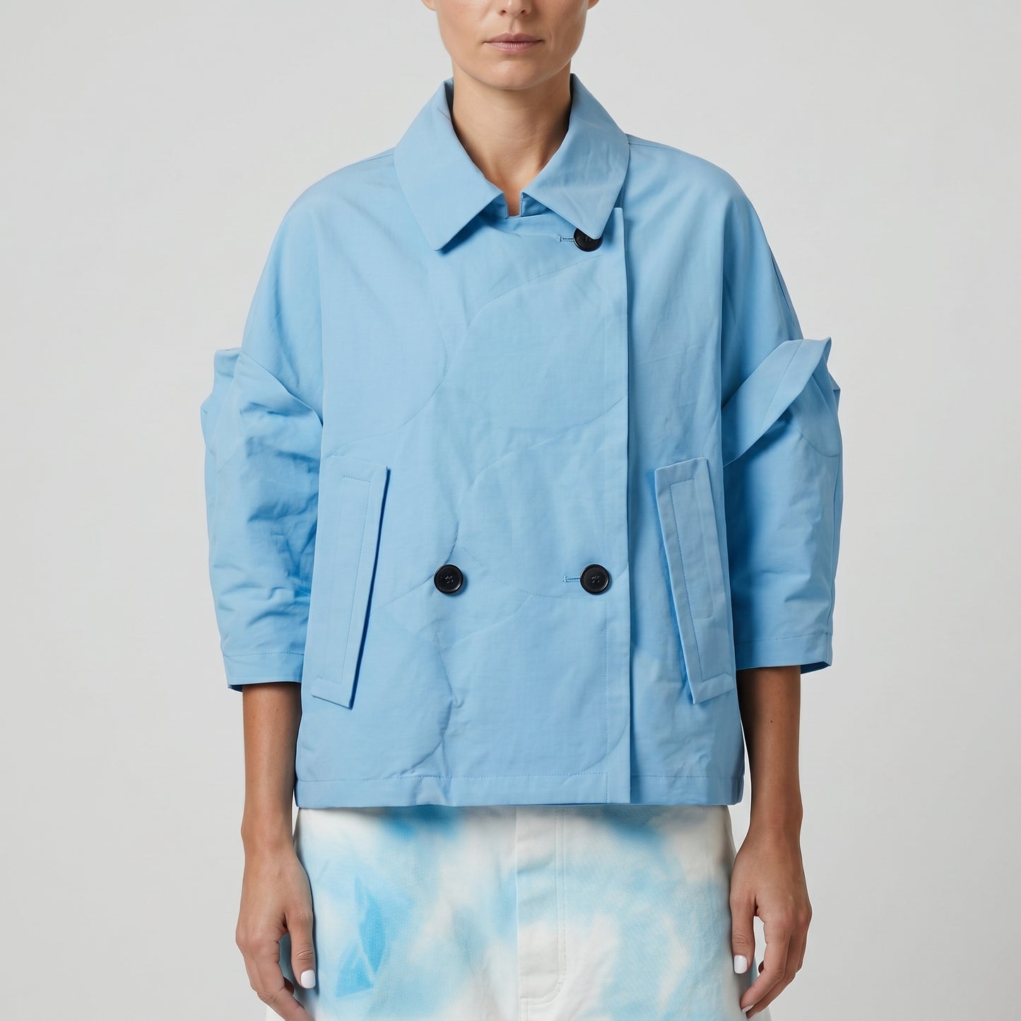 Sculptural Double Breasted Cropped Jacket