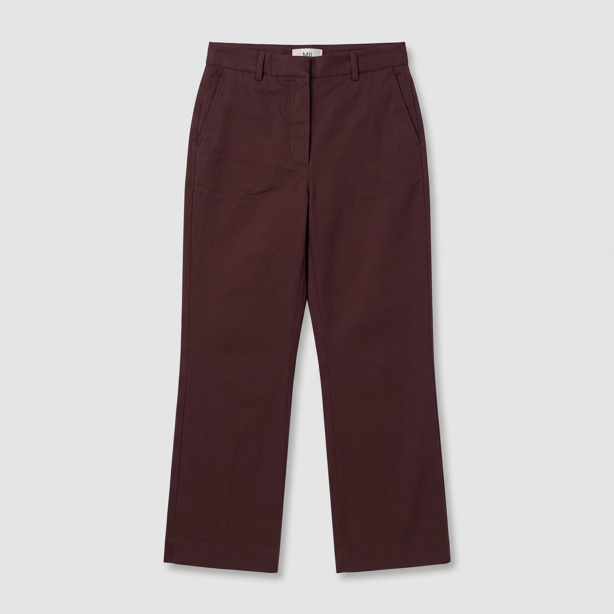 Tailored Burgundy Cropped Trousers