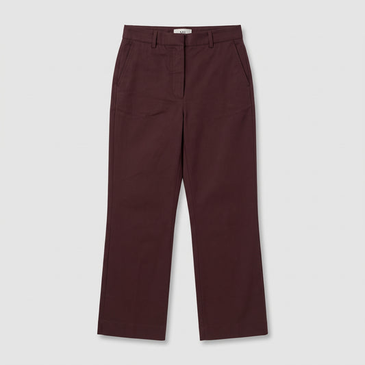 Tailored Burgundy Cropped Trousers